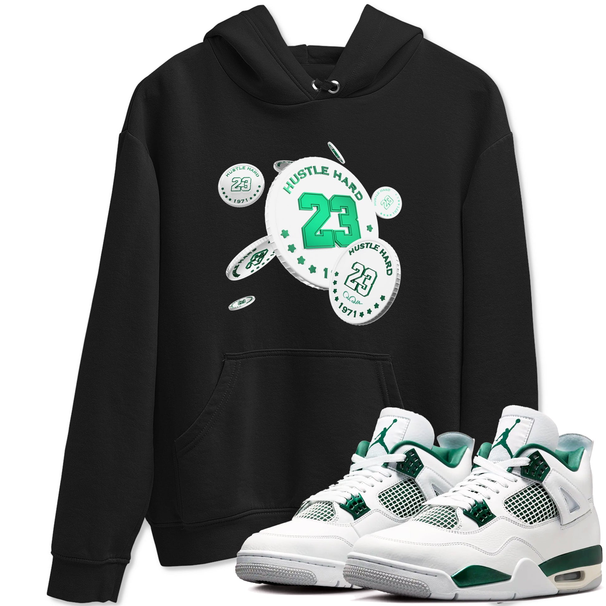 4s Oxidized Green shirts to match jordans Coin Drop sneaker match tees Air Jordan 4 Oxidized Green SNRT Sneaker Tees streetwear brand Black 1 unisex cotton tee