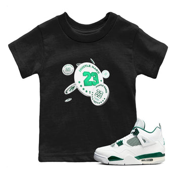4s Oxidized Green shirts to match jordans Coin Drop sneaker match tees Air Jordan 4 Oxidized Green SNRT Sneaker Tees streetwear brand Baby and Youth Black 1 cotton tee