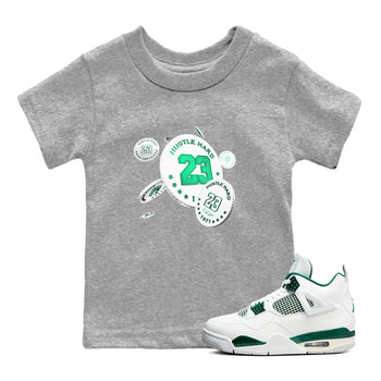 4s Oxidized Green shirts to match jordans Coin Drop sneaker match tees Air Jordan 4 Oxidized Green SNRT Sneaker Tees streetwear brand Baby and Youth Heather Grey 1 cotton tee