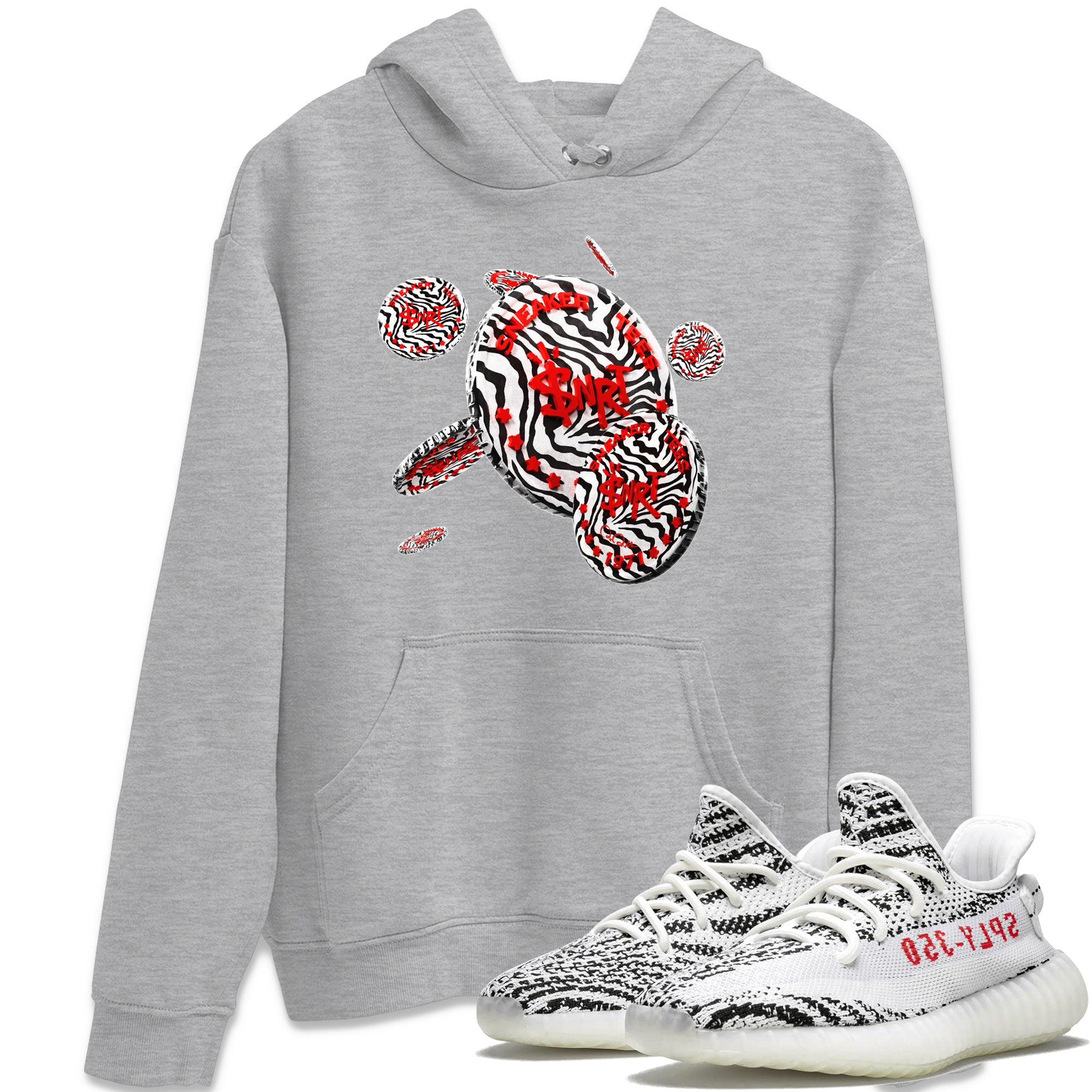 Yeezy 350 Zebra Sneaker Match Tees Coin Drop Sneaker Tees Yeezy Boost 350 V2 Zebra Sneaker Release Tees Unisex Shirts Heather Grey 1