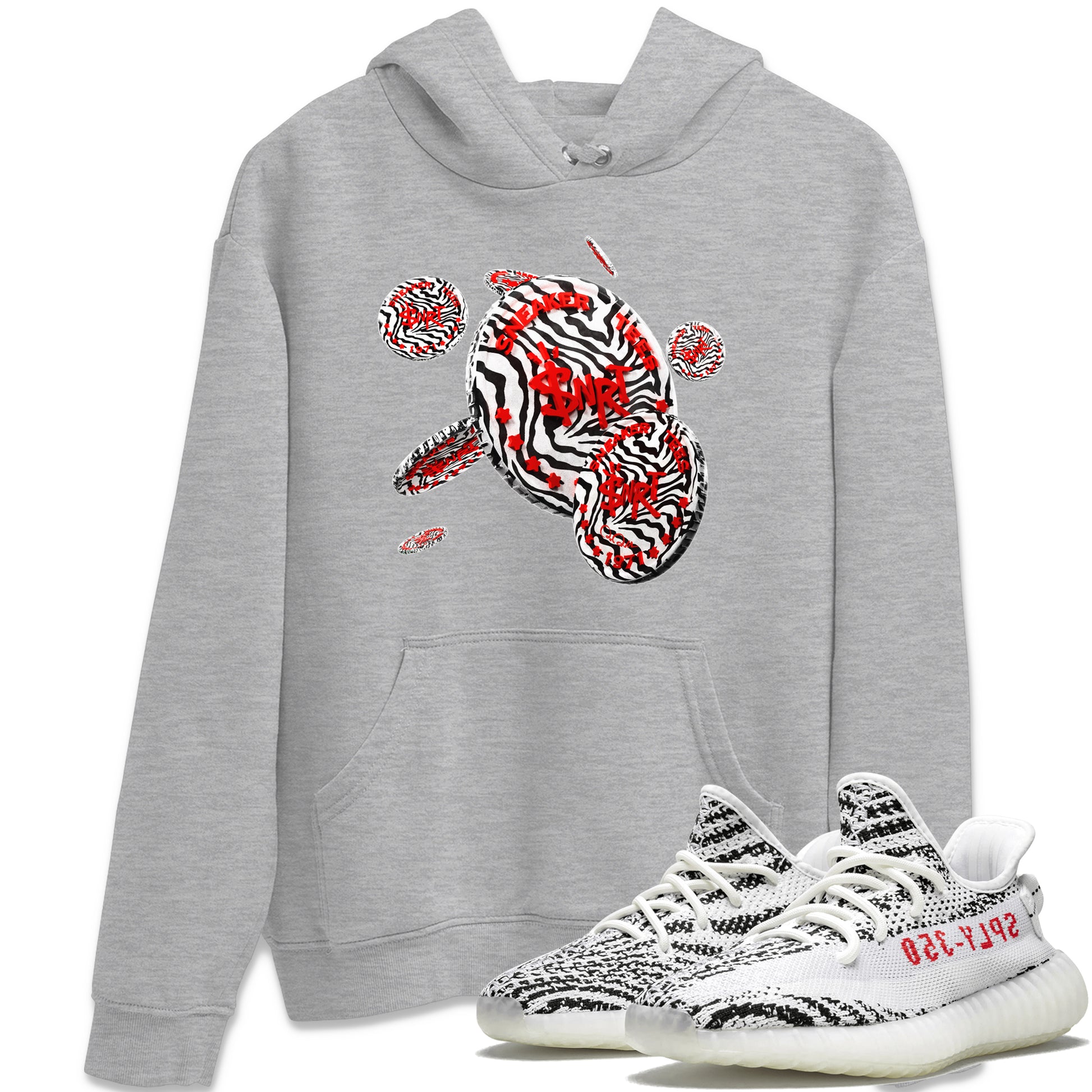 Yeezy 350 Zebra Sneaker Match Tees Coin Drop Sneaker Tees Yeezy Boost 350 V2 Zebra Sneaker Release Tees Unisex Shirts Heather Grey 1