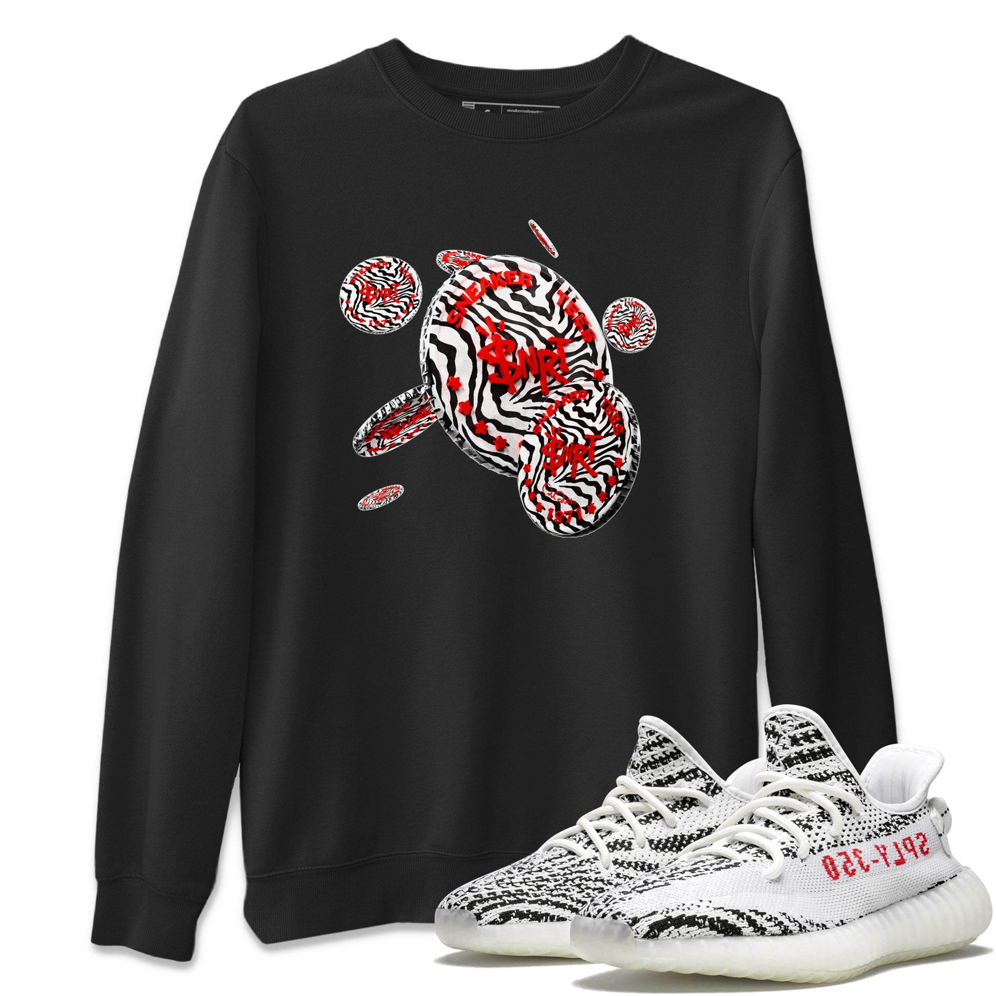  Yeezy 350 Zebra Sneaker Match Tees Coin Drop Sneaker Tees Yeezy Boost 350 V2 Zebra Sneaker Release Tees Unisex Shirts Black 1