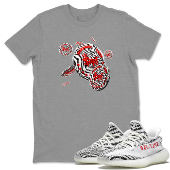 Yeezy 350 Zebra Sneaker Match Tees Coin Drop Sneaker Tees Yeezy Boost 350 V2 Zebra Sneaker Release Tees Unisex Shirts Heather Grey 1