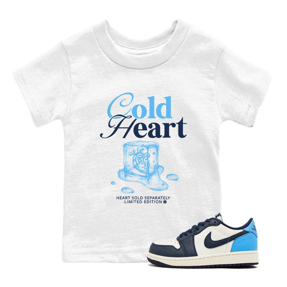 1s Obsidian shirts to match jordans Cold Heart shirts to match Jordans AJ1 Retro Low OG Obsidian match shoes to clothes SNRT Sneaker Tees Youth Baby White 1 tee