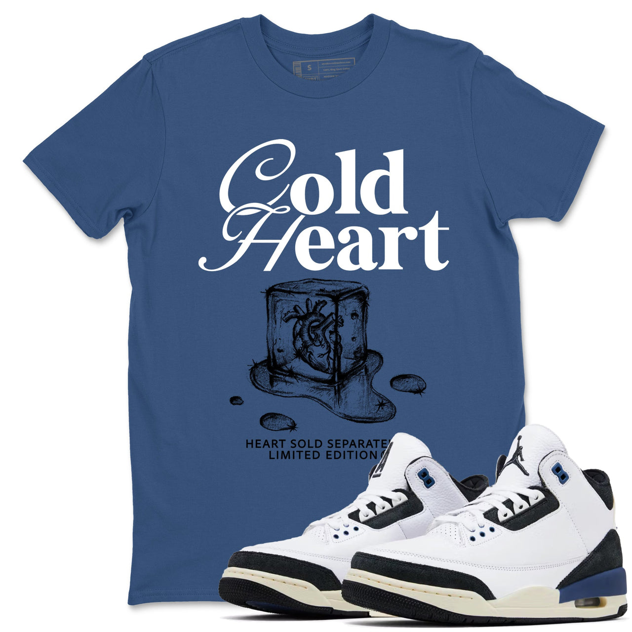 3s A Ma Maniere x Diffused Blue shirts to match jordans Cold Heart shirts to match Jordans A Ma Maniere "For The Love" match shoes to clothes SNRT Sneaker Tees unisex cotton Denim Blue 1 shirts