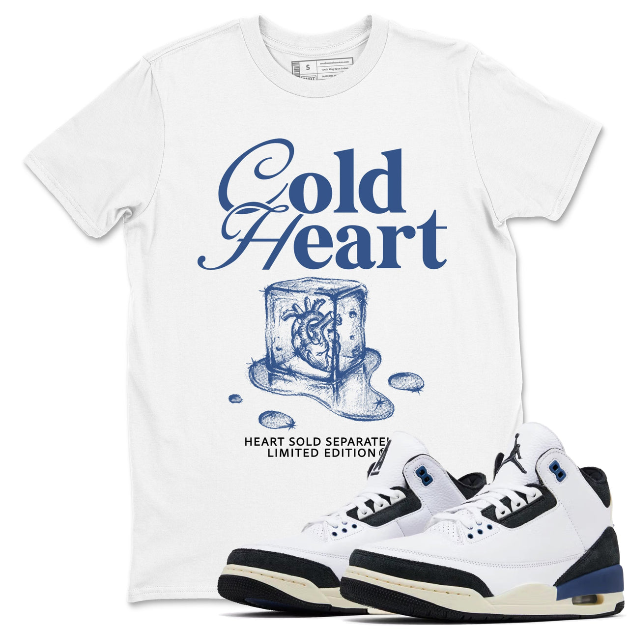 3s A Ma Maniere x Diffused Blue shirts to match jordans Cold Heart shirts to match Jordans A Ma Maniere "For The Love" match shoes to clothes SNRT Sneaker Tees unisex cotton Denim Blue 1 shirts