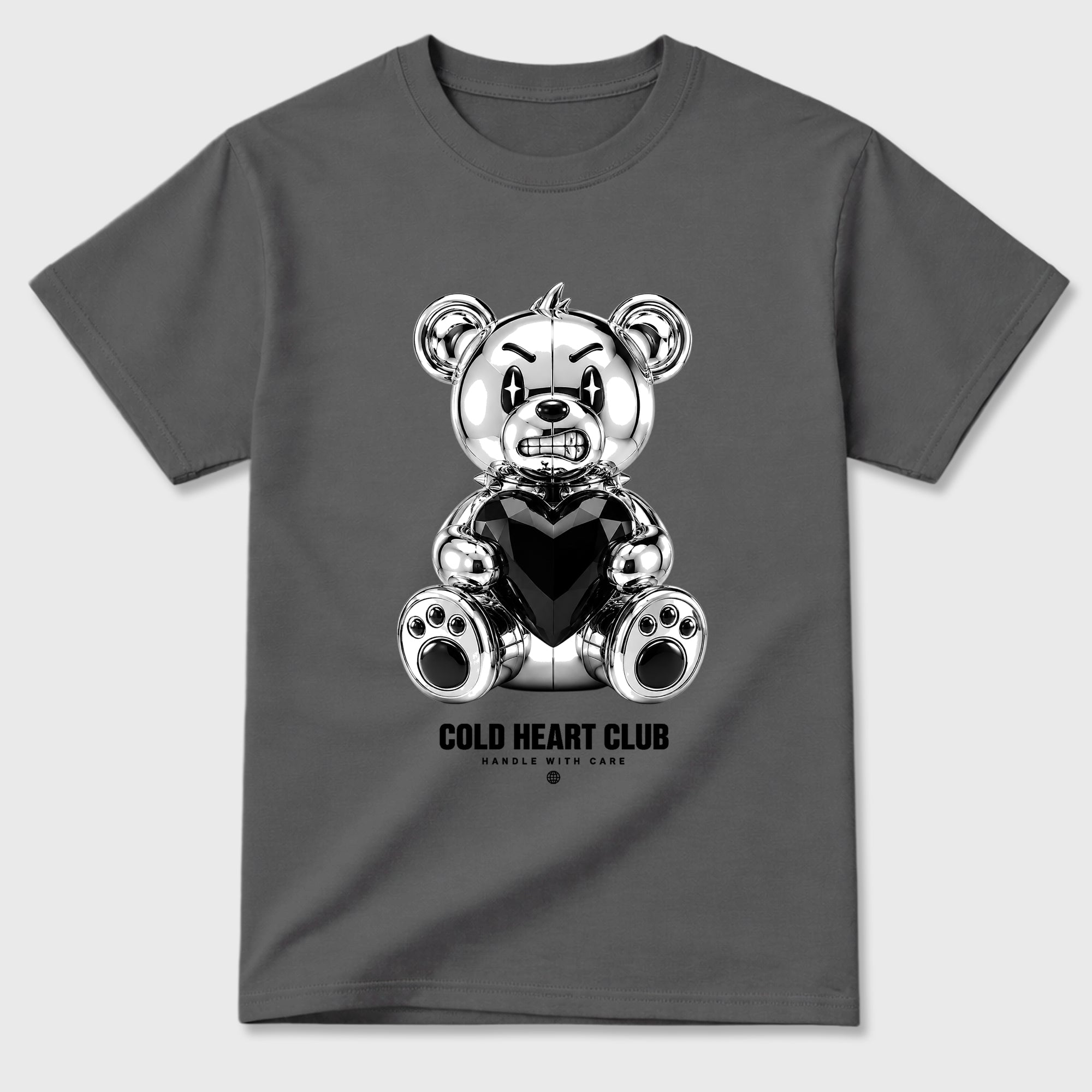 Cold Heart Club Bear Graphic T-Shirt featuring original streetwear artwork designed to match the Air Jordan 8 Chrome. Cool Grey 2 Graphic T-Shirt.