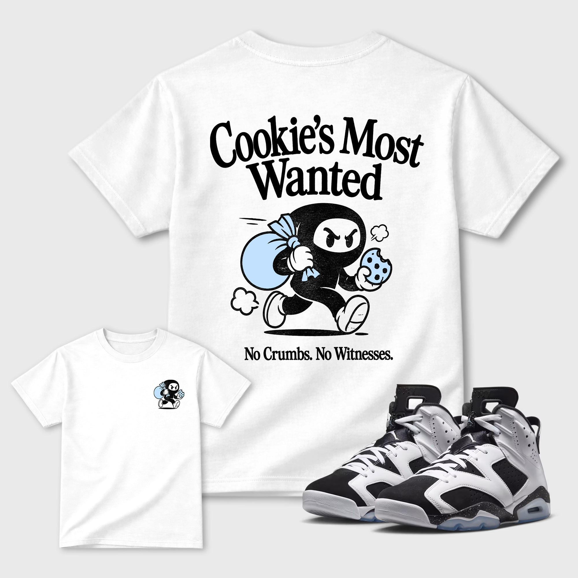 Cookie's Most Wanted Graphic T-Shirt featuring original streetwear artwork designed to match the . White Graphic T-Shirt.