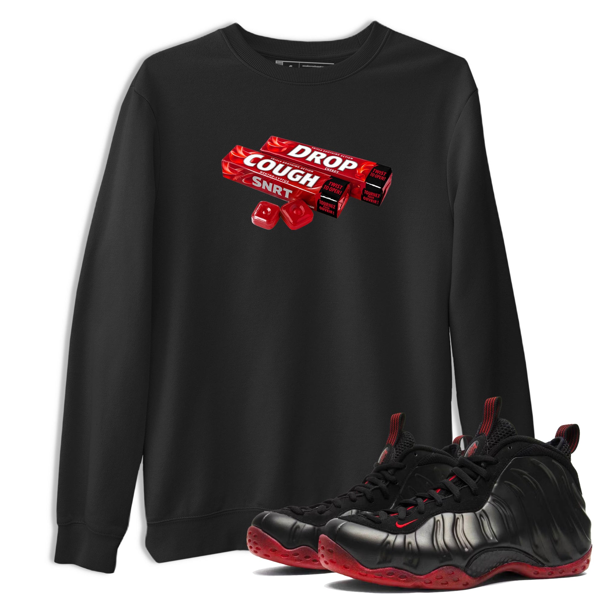 Sneaker match tees – Sneaker Tees To Match Air Foamposite Cough Drop Shoes – Cough Drop Tee Black 1