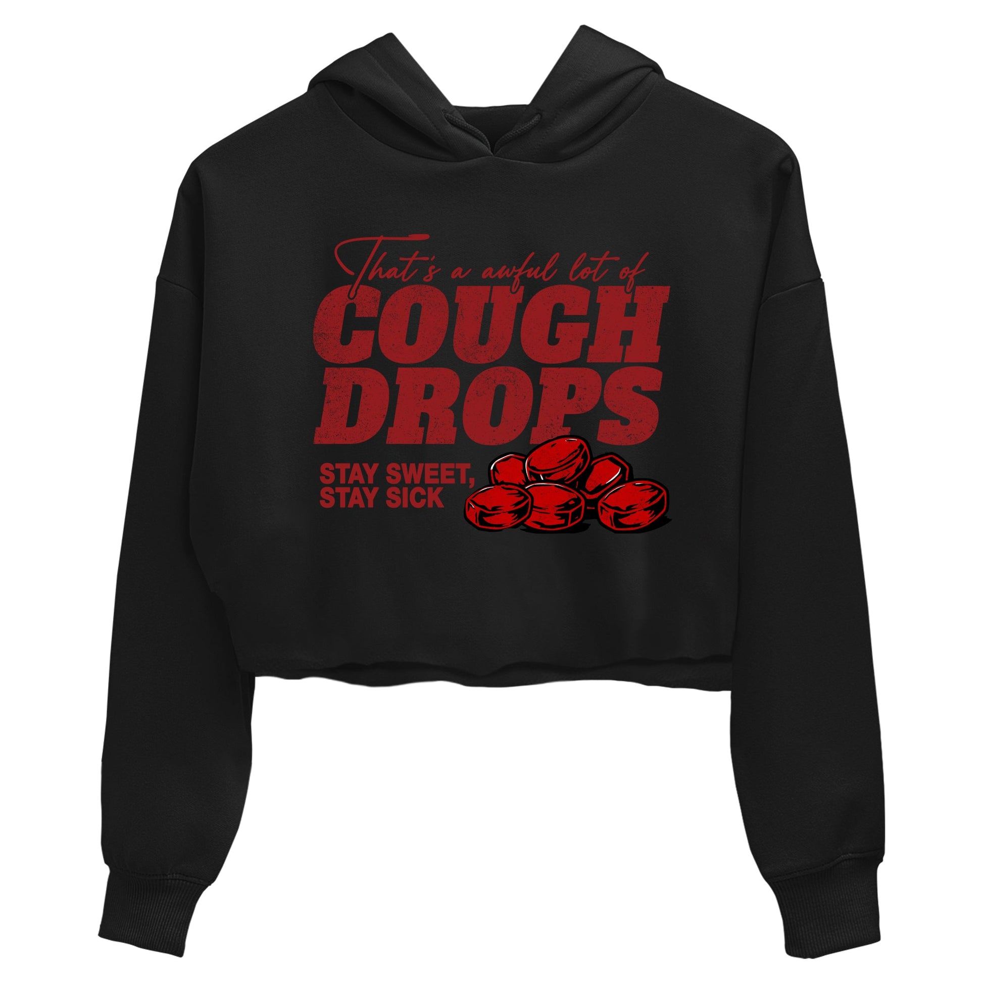 Sneaker match tees – Sneaker Tees To Match Air Foamposite Cough Drop Shoes – Cough Drops Crop T-Shirt Black 2