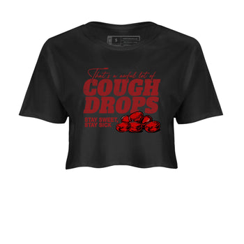 Sneaker match tees – Sneaker Tees To Match Air Foamposite Cough Drop Shoes – Cough Drops Crop T-Shirt Black 2