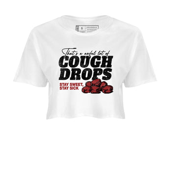 Sneaker match tees – Sneaker Tees To Match Air Foamposite Cough Drop Shoes – Cough Drops Crop T-Shirt White 2