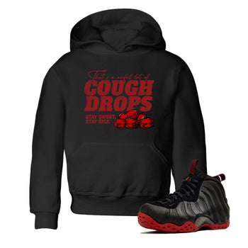 Sneaker match tees – Sneaker Tees To Match Air Foamposite Cough Drop Shoes – Cough Drops Kids T-Shirt Black 1