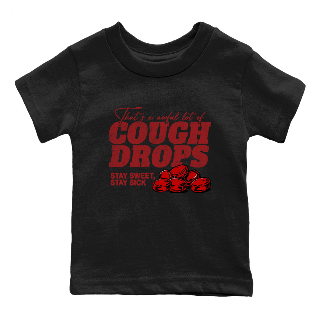 Sneaker match tees – Sneaker Tees To Match Air Foamposite Cough Drop Shoes – Cough Drops Kids T-Shirt Black 2