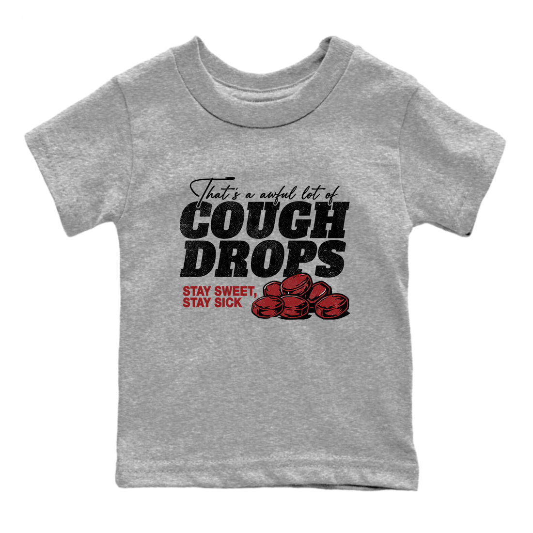 Sneaker match tees – Sneaker Tees To Match Air Foamposite Cough Drop Shoes – Cough Drops Kids T-Shirt Heather Grey 2