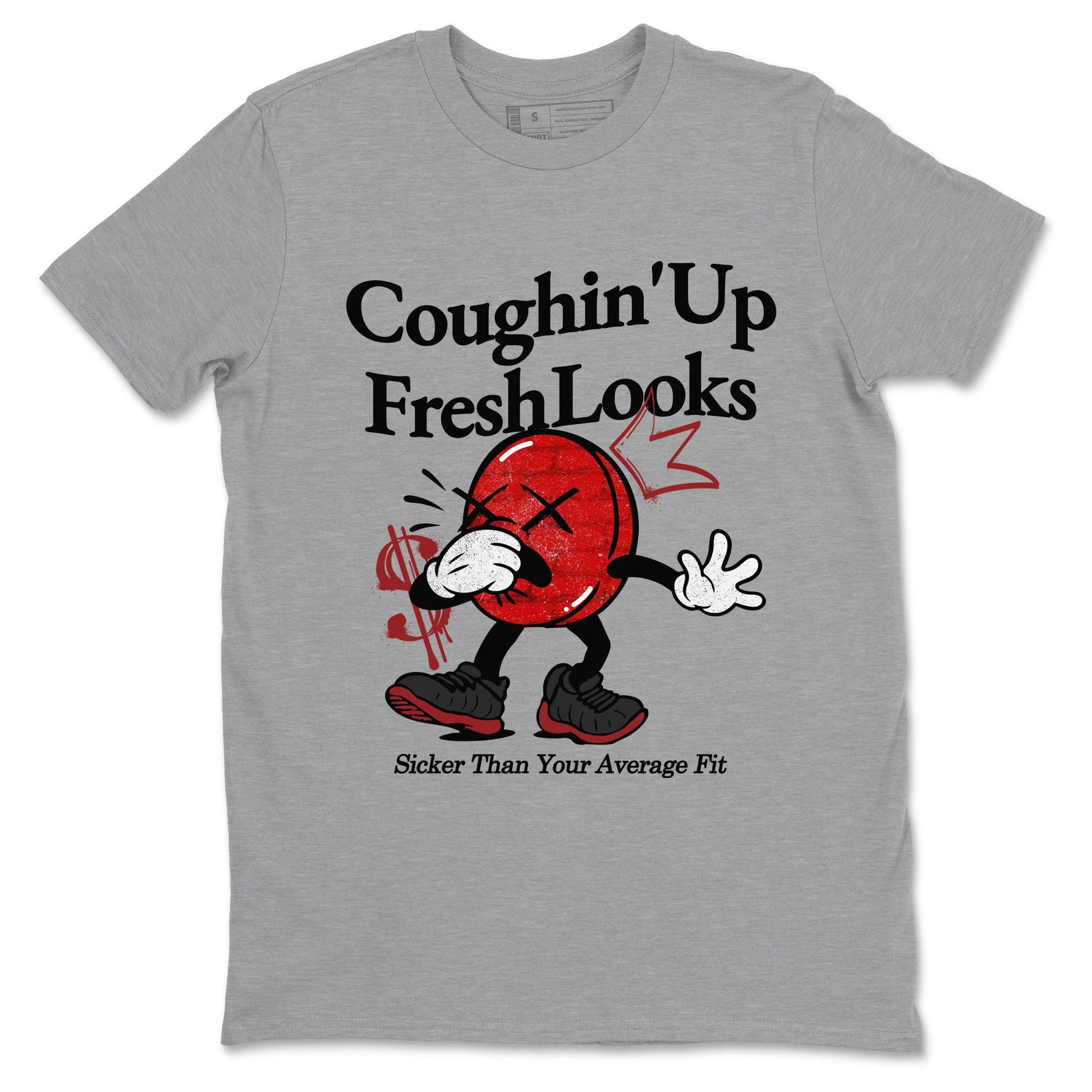 Sneaker match tees – Sneaker Tees To Match Air Foamposite Cough Drop Shoes – Coughin Up Fresh Looks Tee Heather Grey 2