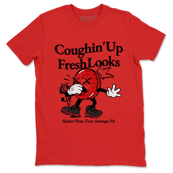Sneaker match tees – Sneaker Tees To Match Air Foamposite Cough Drop Shoes – Coughin Up Fresh Looks Tee Red 2