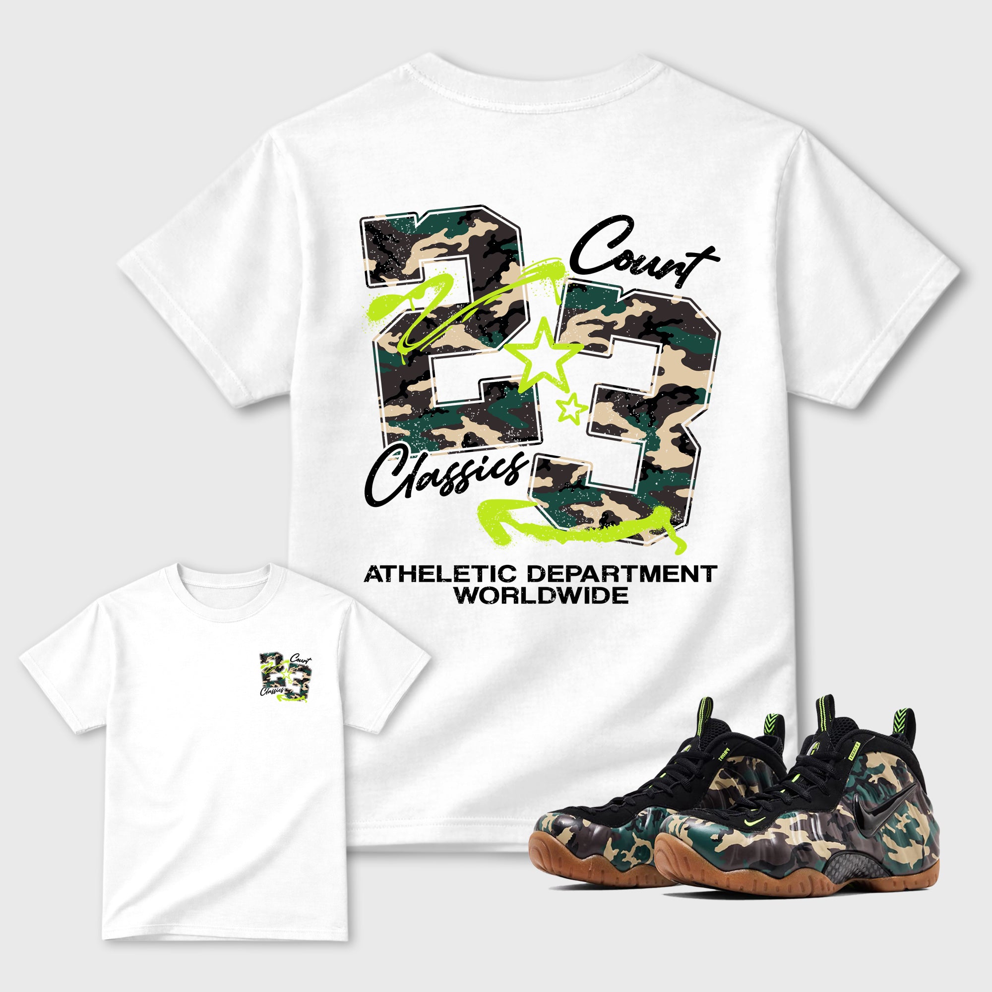 Court Classics Graphic T-Shirt featuring original streetwear artwork designed to match the . White Graphic T-Shirt.