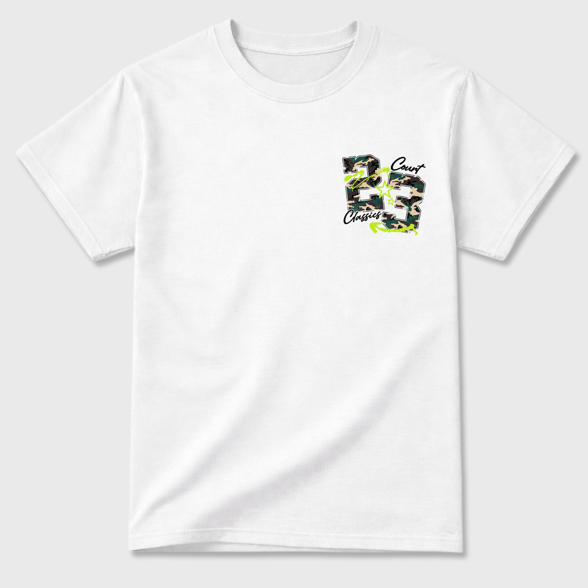 Court Classics Graphic T-Shirt featuring original streetwear artwork designed to match the . White Graphic T-Shirt.