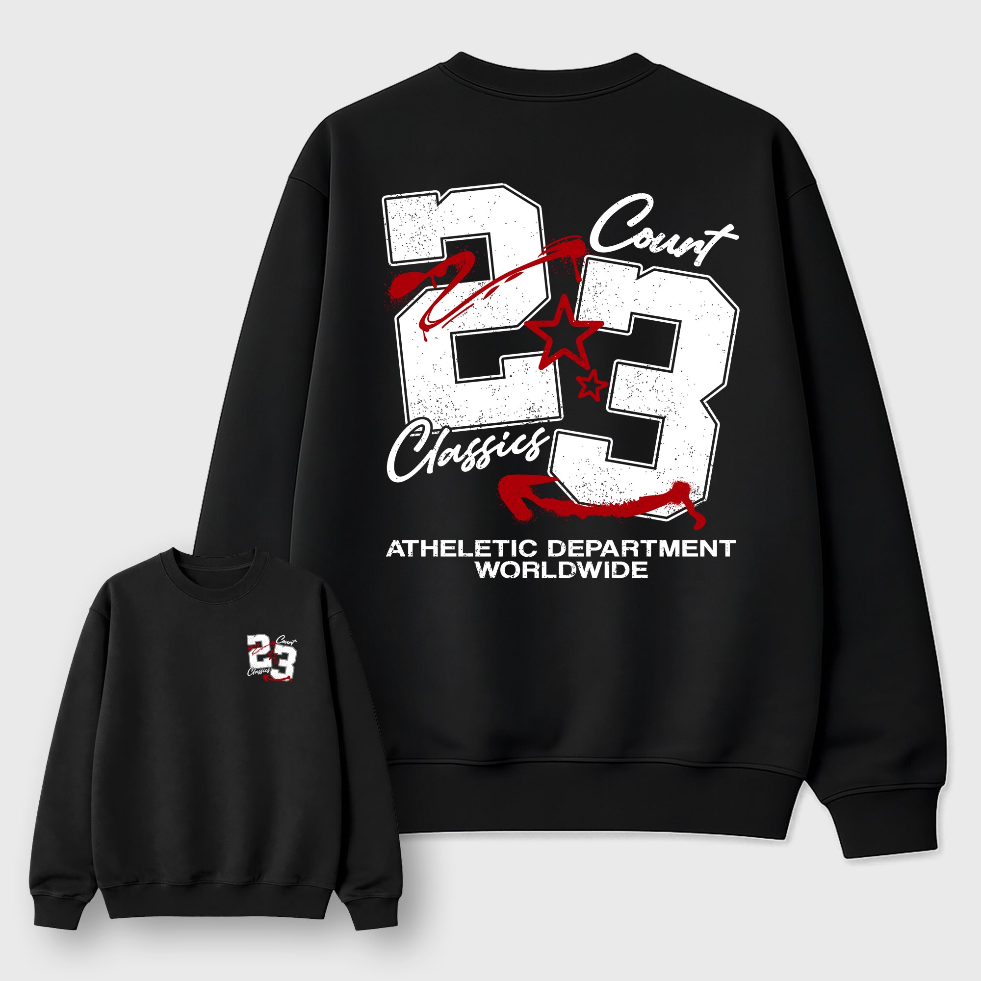 Court Classics Black Graphic Sweatshirt - 3, a graphic streetwear sweatshirt inspired by Air Jordan 9 Retro Space Jam sneakers for an easy coordinated sneaker fit.