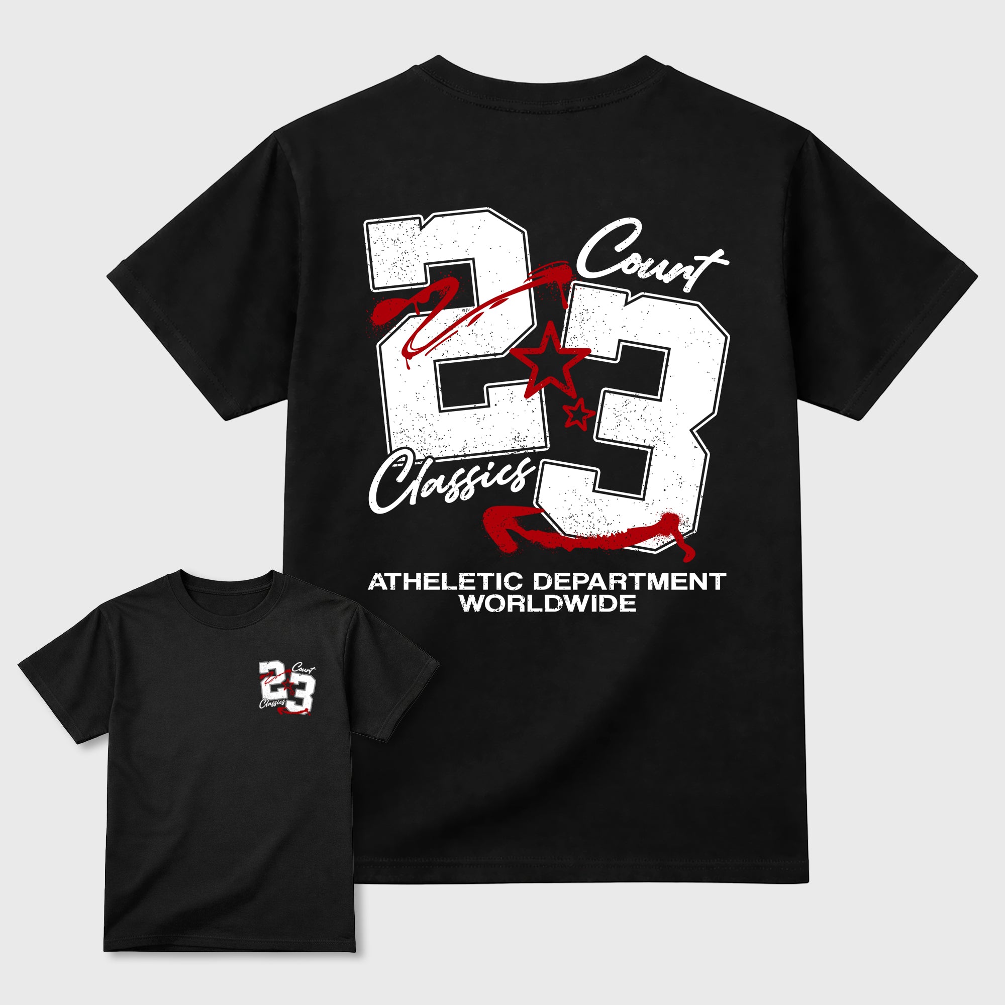 Court Classics Black Graphic T-Shirt - 3, sneaker matching shirt designed to pair with Air Jordan 9 Retro Space Jam sneakers for a coordinated streetwear outfit.
