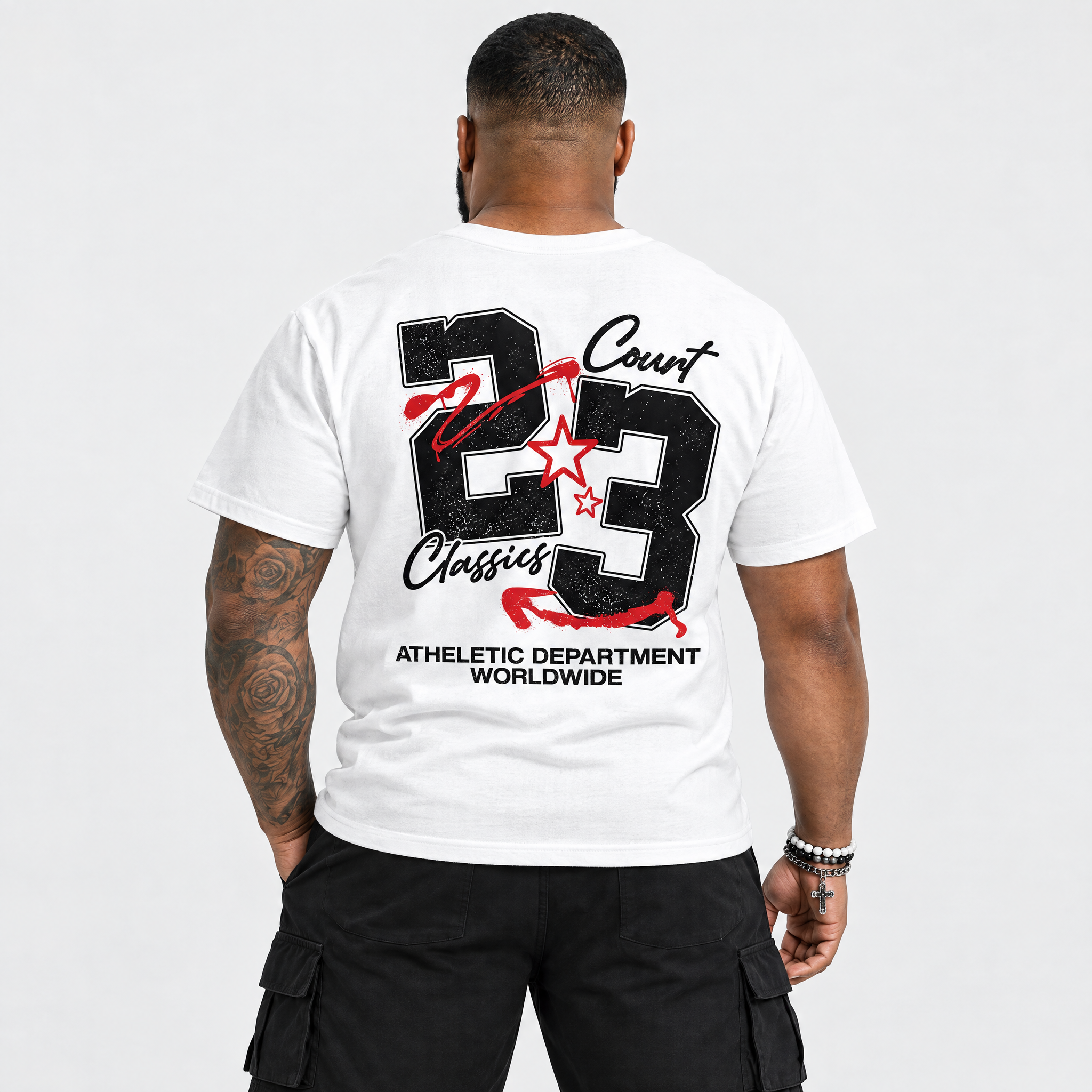 Court Classics White Graphic T-Shirt - 1, sneaker matching tee designed to match Air Jordan 9 Retro Space Jam sneakers for a coordinated sneaker outfit.