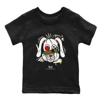 1s Travis Scott Medium Olive shirts to match jordans Crazy Bunny sneaker match tees Air Jordan 1 Travis Scott Medium Olive SNRT Sneaker Tees streetwear brand Baby and Youth Black 2 cotton tee