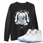 11 Columbia shirts to match jordans Crazy Bunny sneaker match tees 11s Retro Legend Blue Columbia SNRT Sneaker Tees streetwear brand Black 1 unisex cotton tee