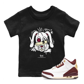 3s A Ma Maniere x Burgundy Crush shirts to match jordans Crazy Bunny sneaker match tees Air Jordan 3 A Ma Maniere x Burgundy Crush SNRT Sneaker Tees streetwear brand Baby and Youth Black 1 cotton tee