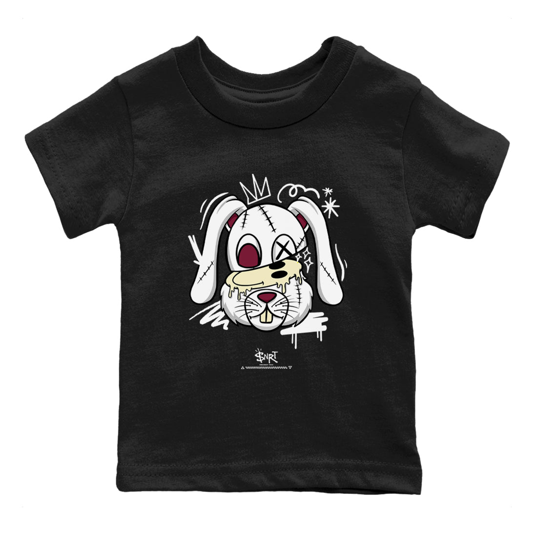 3s A Ma Maniere x Burgundy Crush shirts to match jordans Crazy Bunny sneaker match tees Air Jordan 3 A Ma Maniere x Burgundy Crush SNRT Sneaker Tees streetwear brand Baby and Youth Black 2 cotton tee