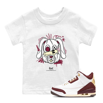 3s A Ma Maniere x Burgundy Crush shirts to match jordans Crazy Bunny sneaker match tees Air Jordan 3 A Ma Maniere x Burgundy Crush SNRT Sneaker Tees streetwear brand Baby and Youth White 1 cotton tee