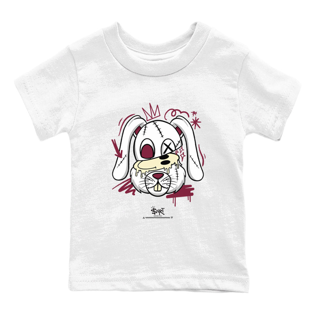 3s A Ma Maniere x Burgundy Crush shirts to match jordans Crazy Bunny sneaker match tees Air Jordan 3 A Ma Maniere x Burgundy Crush SNRT Sneaker Tees streetwear brand Baby and Youth White 2 cotton tee