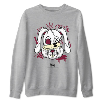 3s A Ma Maniere x Burgundy Crush shirts to match jordans Crazy Bunny sneaker match tees Air Jordan 3 A Ma Maniere x Burgundy Crush SNRT Sneaker Tees streetwear brand Heather Grey 2 unisex cotton tee