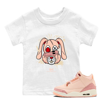 3s Valentines Day tee to match jordans Crazy Bunny sneaker match tees Air Jordan 3 "Treat Yourself" Washed Coral special Valentine's Day Gift SNRT Sneaker Tees Youth Baby White 1 tee