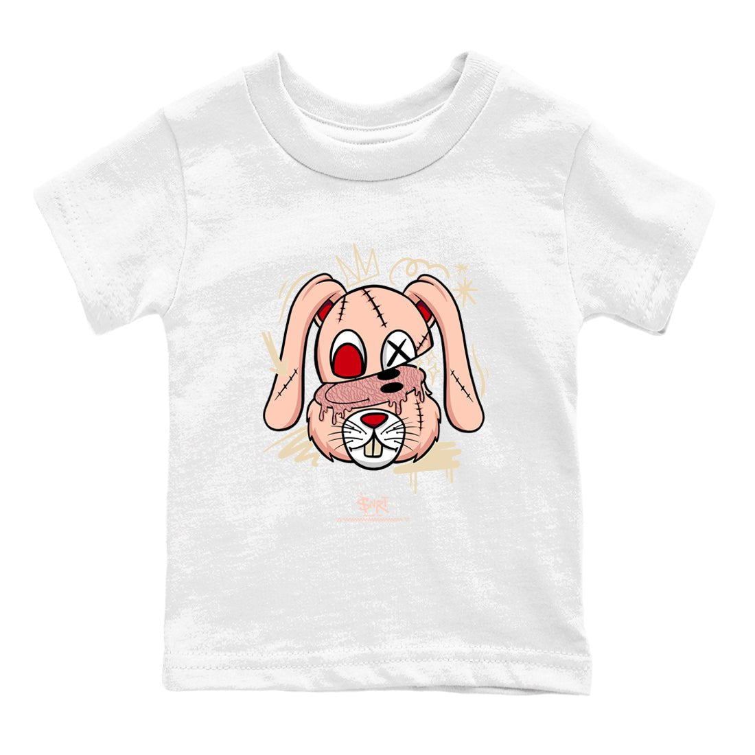 3s Valentines Day tee to match jordans Crazy Bunny sneaker match tees Air Jordan 3 "Treat Yourself" Washed Coral special Valentine's Day Gift SNRT Sneaker Tees Youth Baby White 2 tee
