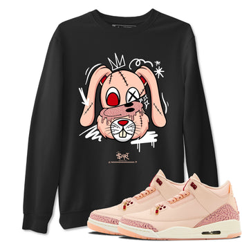 3s Valentines Day tee to match jordans Crazy Bunny sneaker match tees Air Jordan 3 "Treat Yourself" Washed Coral special Valentine's Day Gift SNRT Sneaker Tees Graphic Tee Black 1 shirts