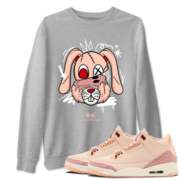 3s Valentines Day tee to match jordans Crazy Bunny sneaker match tees Air Jordan 3 "Treat Yourself" Washed Coral special Valentine's Day Gift SNRT Sneaker Tees Graphic Tee Heather Grey 1 shirts