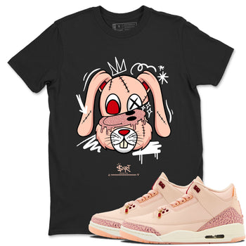 3s Valentines Day tee to match jordans Crazy Bunny sneaker match tees Air Jordan 3 "Treat Yourself" Washed Coral special Valentine's Day Gift SNRT Sneaker Tees Graphic Tee Black 1 shirts