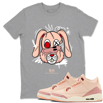 3s Valentines Day tee to match jordans Crazy Bunny sneaker match tees Air Jordan 3 "Treat Yourself" Washed Coral special Valentine's Day Gift SNRT Sneaker Tees Graphic Tee Heather Grey 1 shirts