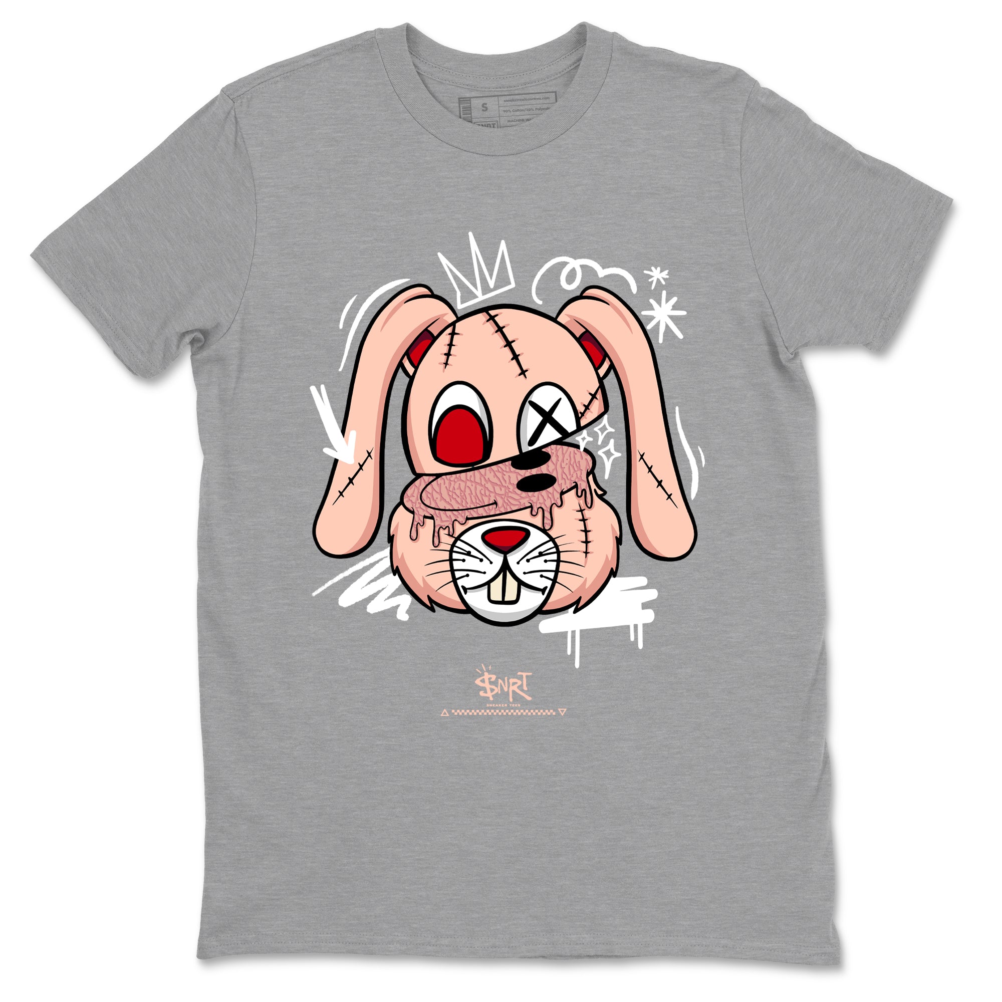 3s Valentines Day tee to match jordans Crazy Bunny sneaker match tees Air Jordan 3 "Treat Yourself" Washed Coral special Valentine's Day Gift SNRT Sneaker Tees Graphic Tee Heather Grey 2 shirts