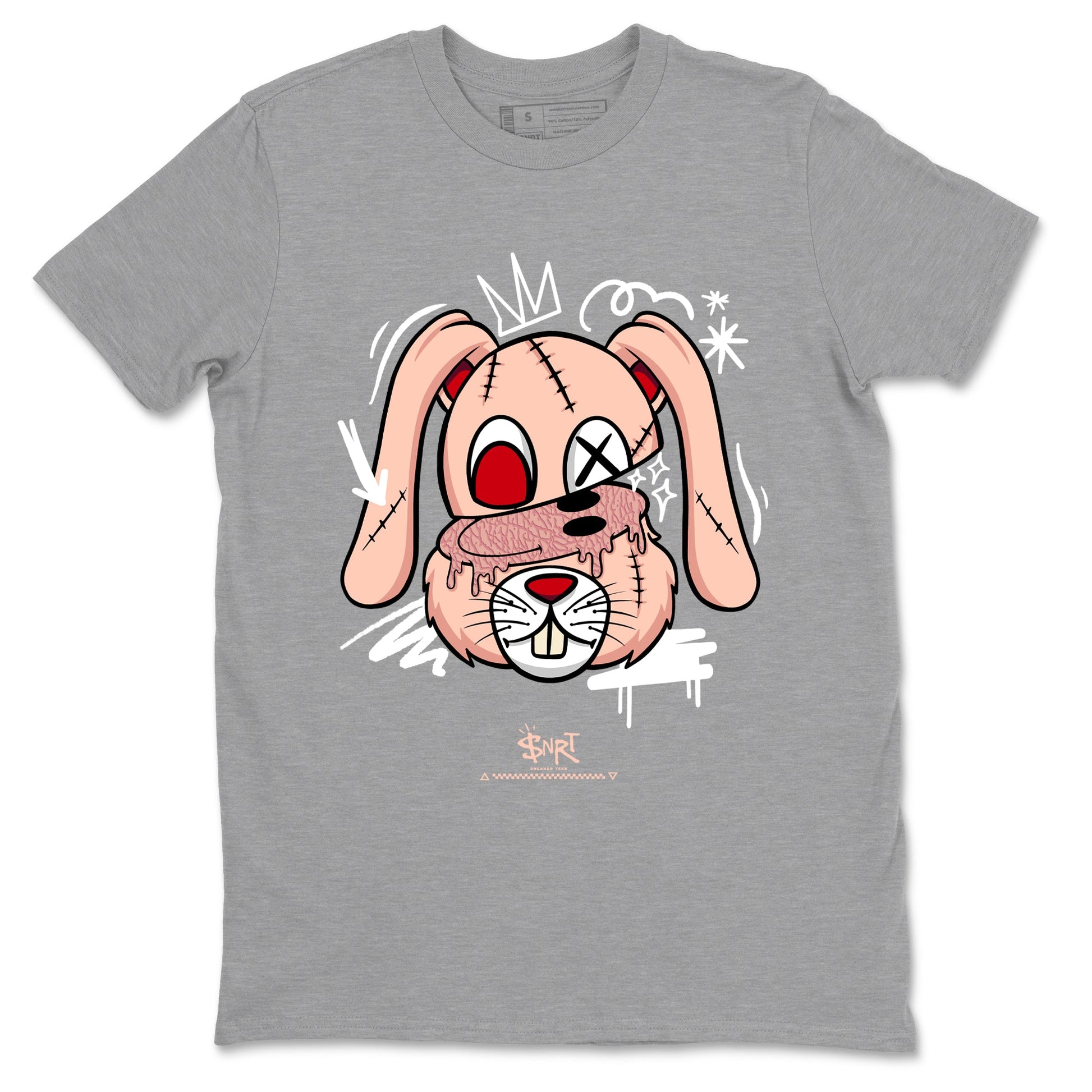 3s Valentines Day tee to match jordans Crazy Bunny sneaker match tees Air Jordan 3 "Treat Yourself" Washed Coral special Valentine's Day Gift SNRT Sneaker Tees Graphic Tee Heather Grey 2 shirts
