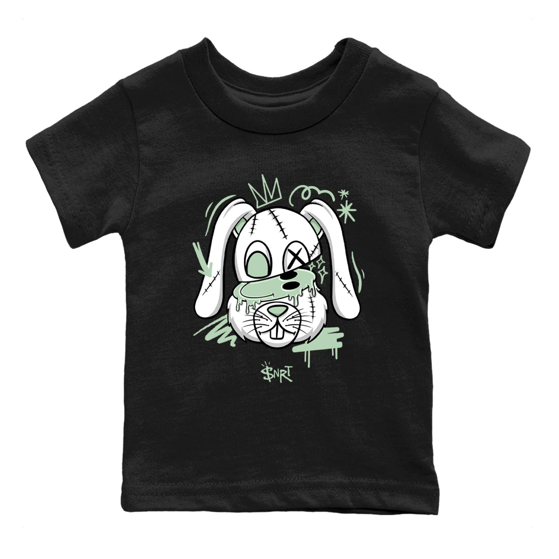 4s seafoam shirts to match jordans Crazy Bunny sneaker match tees Air Jordan 4 Abundance match shoes to clothes SNRT Sneaker Tees Youth Baby Black 2 tee
