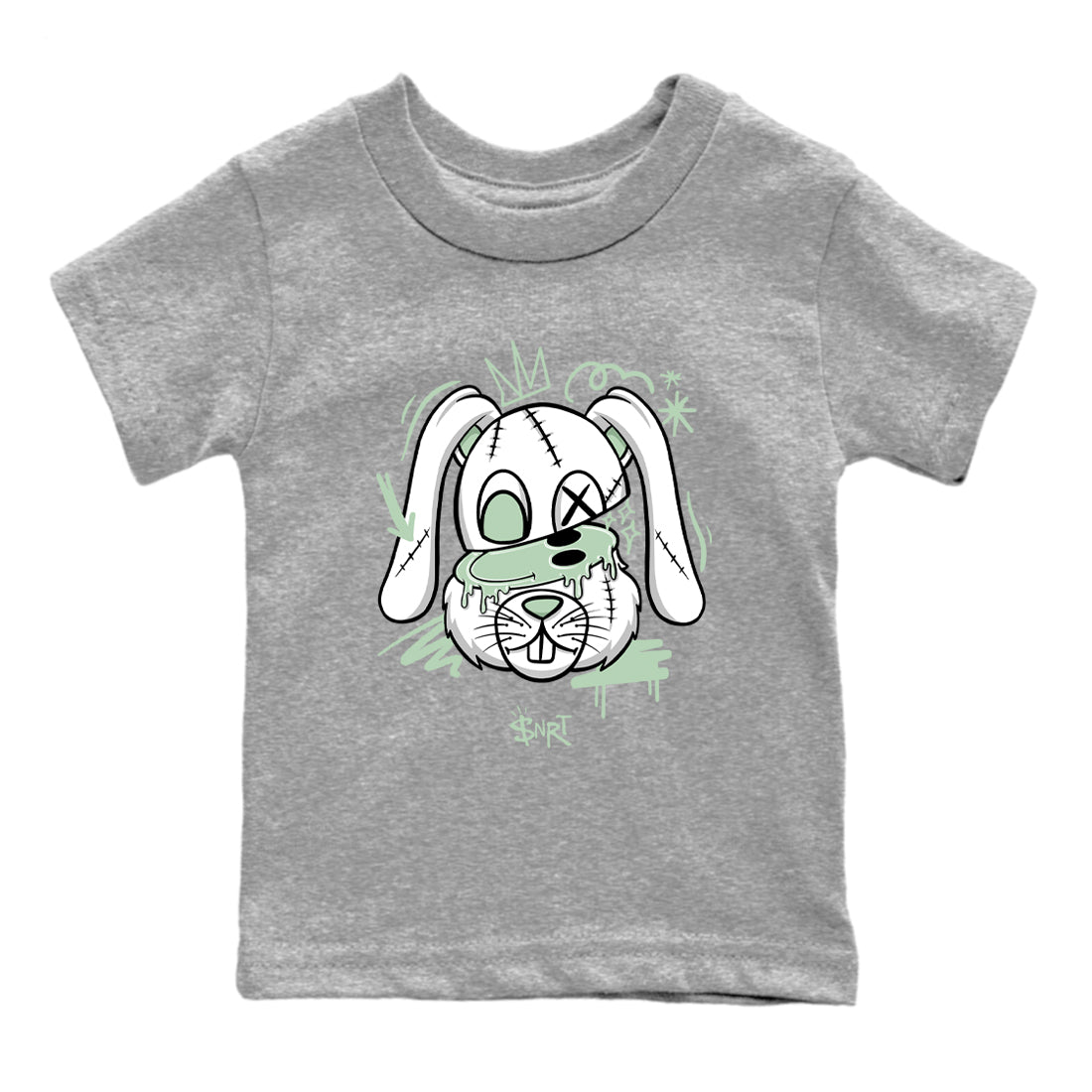 4s seafoam shirts to match jordans Crazy Bunny sneaker match tees Air Jordan 4 Abundance match shoes to clothes SNRT Sneaker Tees Youth Baby Heather Grey 2 tee