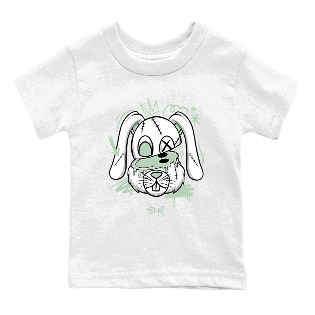 4s seafoam shirts to match jordans Crazy Bunny sneaker match tees Air Jordan 4 Abundance match shoes to clothes SNRT Sneaker Tees Youth Baby White 2 tee