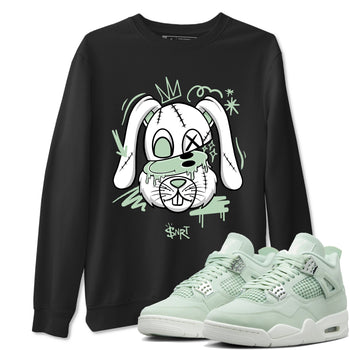 4s seafoam shirts to match jordans Crazy Bunny sneaker match tees Air Jordan 4 Abundance match shoes to clothes SNRT Sneaker Tees unisex cotton Black 1 shirts