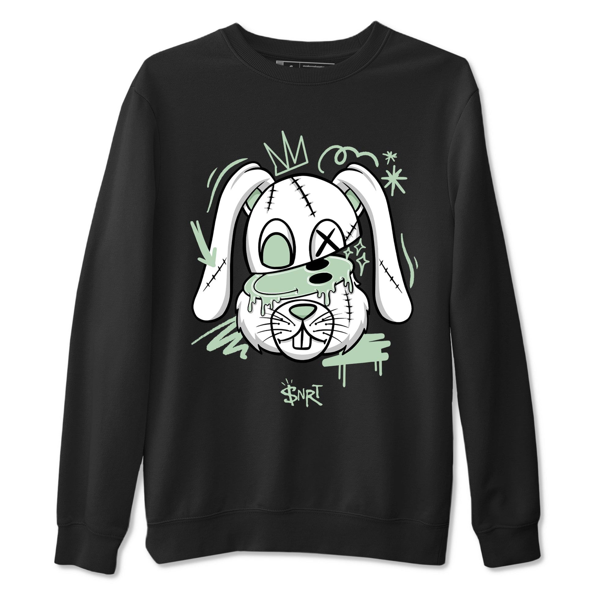 4s seafoam shirts to match jordans Crazy Bunny sneaker match tees Air Jordan 4 Abundance match shoes to clothes SNRT Sneaker Tees unisex cotton Black 2 shirts
