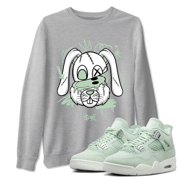 4s seafoam shirts to match jordans Crazy Bunny sneaker match tees Air Jordan 4 Abundance match shoes to clothes SNRT Sneaker Tees unisex cotton Heather Grey 1 shirts