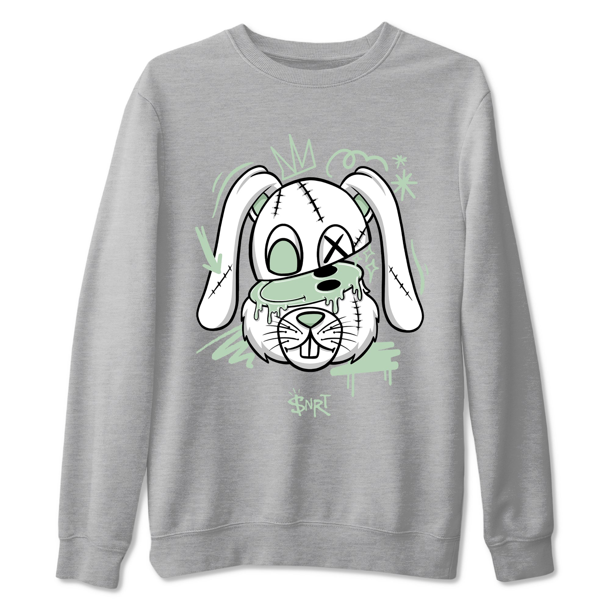 4s seafoam shirts to match jordans Crazy Bunny sneaker match tees Air Jordan 4 Abundance match shoes to clothes SNRT Sneaker Tees unisex cotton Heather Grey 2 shirts