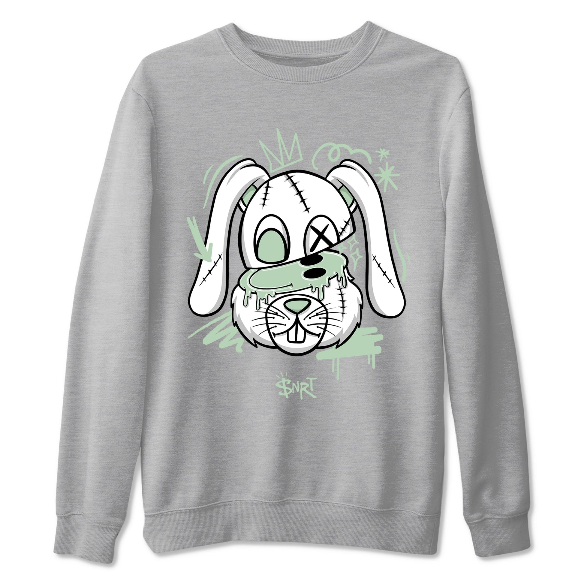 4s seafoam shirts to match jordans Crazy Bunny sneaker match tees Air Jordan 4 Abundance match shoes to clothes SNRT Sneaker Tees unisex cotton Heather Grey 2 shirts