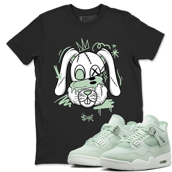 4s seafoam shirts to match jordans Crazy Bunny sneaker match tees Air Jordan 4 Abundance match shoes to clothes SNRT Sneaker Tees unisex cotton Black 1 shirts